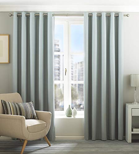 Riva Home Riva Inicio Eclipse Blackout Cortinas Ojal, Poliéster, Azul, 66" X 90" (168 X 229Cm), Huevo de Pato, 66x90 (168x229cm)