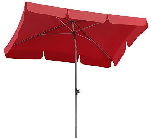 Schneider Parasol Locarno, Rojo, Aprox. 180 x 120 cm, 4 Piezas, Rectangular