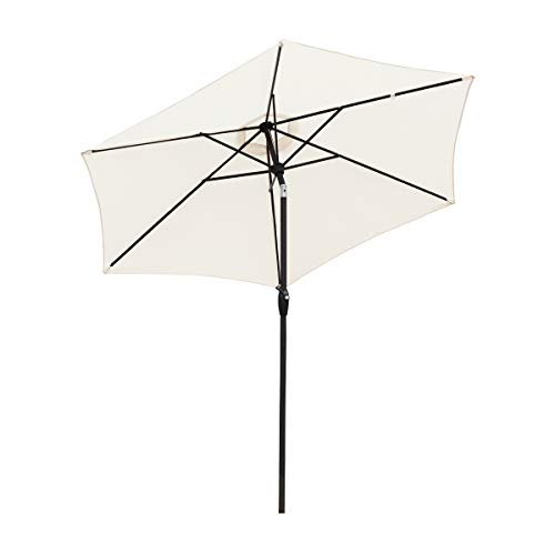 Sekey® sombrilla Parasol para terraza jardín Playa Piscina Patio diámetro 270 cm Protector Solar UV50+ Crema