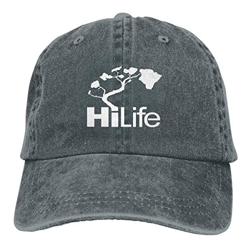 shenguang Hi Hawaii Gorra de Mezclilla de béisbol Ajustable de Perfil bajo con Sarga de algodón teñida y Lavado Vintage