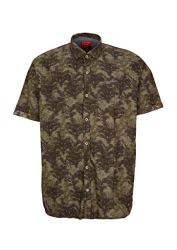 S.Oliver Big Size Hemd Kurzarm Regular Fit Camisa, 78A1 Selva, 3XL para Hombre