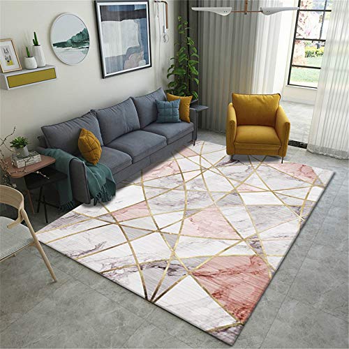 SONGHJ Alfombra Gruesa De Poliéster Alfombrilla Antideslizante Absorbente De Agua Rectangular Simple Impresa Alfombra De Decoración del Hogar E 120X160cm