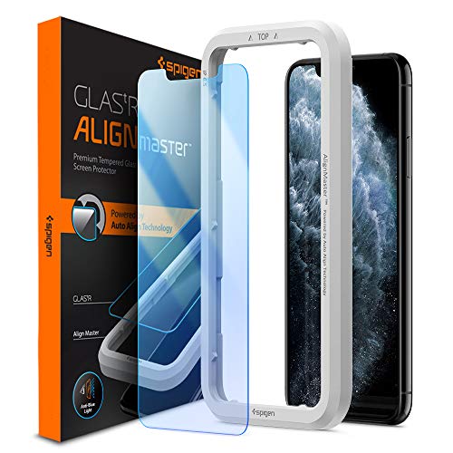 Spigen AlignMaster Filtro Luz Azul Protector Pantalla para iPhone 11 Pro y iPhone XS y iPhone X - 1 Unidad