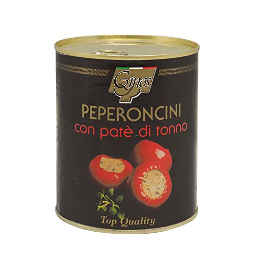 Stargourmet | PEPERONCINI CON PATE DI TONNO: Pimientos rellenos de pate de atún en aceite 40/45 unid/ lata |