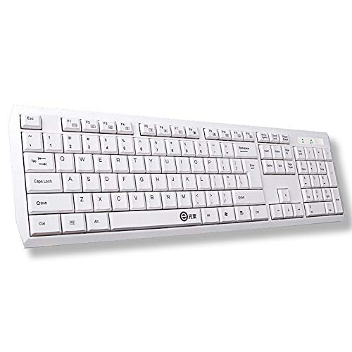 Teclado De Oficina para Computadora con Cable USB Ligero, Silencioso Y Cómodo Blanco