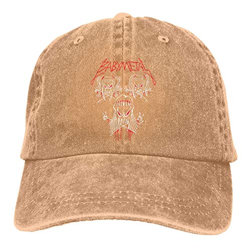 Tengyuntong Babymetal Hats Sombrero de Vaquero Ajustable Unisex Gorra de béisbol de Perfil bajo de Sarga Lavada Negro