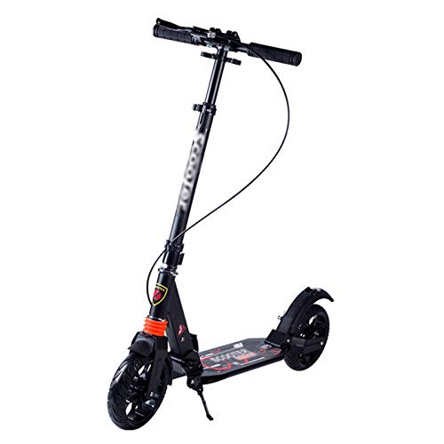 TXOZ Scooter portátil patineta niños 2 Ruedas patear Scooter Regalo de cumpleaños esboard Plegable Plegable Aluminio Ciudad Scooter Mudo amortiguación fácil Choque (Color : Negro)