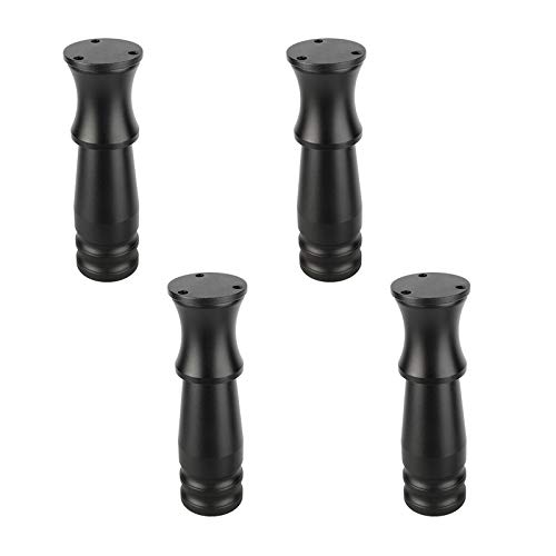 Un Juego de 4 Patas de Muebles de Aleación de Aluminio,Patas de Armario Ajustables,Patas de Repuesto de Muebles Cilíndricas,Adecuadas Para Camas,Armarios (15cm/5.91in,black)