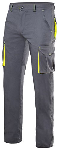 Velilla 103008S/C8-20/T46 Pantalones, Gris y amarillo fluorescente, 46