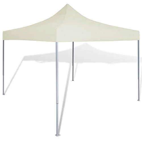 vidaXL Cenador de Jardín de Acero y Poliester PVC Blanco Crema Carpa Pérgola