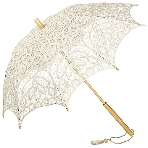 VON LILIENFELD Sombrilla Encaje Boda Nupcial Parasol Decoración Mujer Vivienne Crema