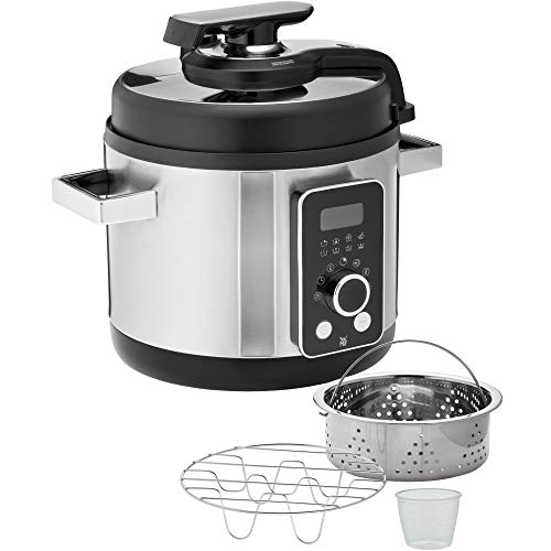 WMF Lono - Cocina eléctrica 8 en 1, 6 litros, olla a presión, arroz, vapor, 1100 W, olla de cocción lenta, acero inoxidable mate