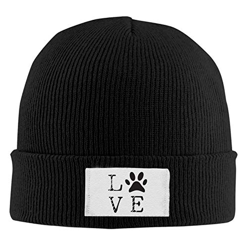 XCNGG Gorro Unisex, Love Paws, Gorro clásico de Color sólido cálido con Cobertura de Punto para el Invierno Diario al Aire Libre