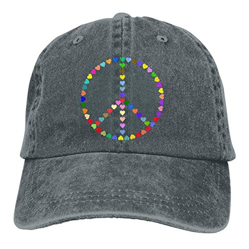 XCNGG Hombres 's/Mujeres' s Colorido Signo de la Paz Amor algodón Gorra de béisbol de Mezclilla Ajustable Calle Rapero Sombrero