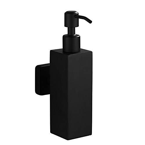 xiaokeai Dosificador Jabon Bomba de Ducha de Acero Inoxidable 304 montada en la Pared Bomba de Ducha de Acero Inoxidable 304 (Negro) dispensador champú (Color : Square, Size : Wall-Mounted)