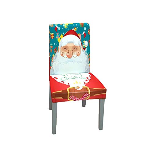 Xiton - Funda de Silla Extensible de Comedor Lavable de Spandex para Silla, diseño de Papá Noel