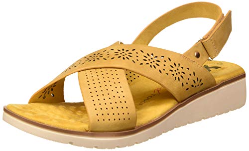 XTI 49943.0, Sandalias con Punta Abierta Mujer, Amarillo, 38 EU