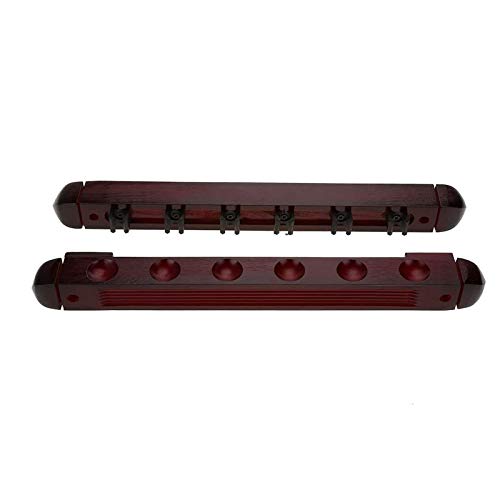 YiGanQiang Titular de la Cola de Billar Soporte Snooker Pool Queue Rack Holder, 6 Queue Billiard Pool Queue Holder Hecho de Madera, Soporte Stock montado en la Pared (Color : Brown)