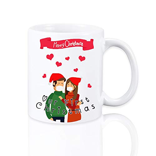 yizeda 2020 - Tazas de Navidad, fiestas navideñas, tazas de té, tazas de café, nuestra primera Navidad, regalos para parejas, regalos de para novios, novias, esposos y esposas