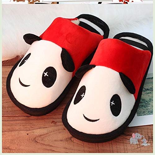 ypyrhh Casa Cálido Felpa Suave Invierno Pantuflas,Lovely Couple Sleeping Shoes, Warm and Comfortable Cotton Slippers-Big Red_39-40