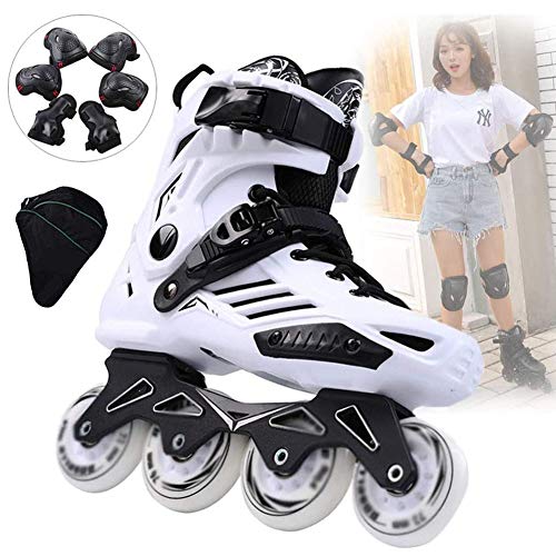 ZCPDP Patines de Ruedas Patines de Velocidad en línea Zapatos Hockey Mujeres Hombres Patines de Ruedas para Adultos Patines Zapatos de Patinaje Profesional en línea 35-44