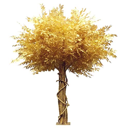 ZHENAO Plantar Árboles Artificiales Casi Naturales 3.2 Pies. Dorado Artificial Ficus Tree 100Cm para Interior Al Aire Libre Boda Casa Oficina Decoración Amarillo Para la decoración