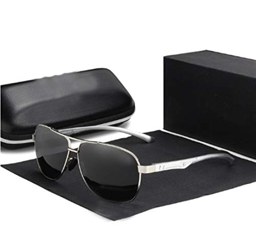 ZHSGV Gafas de Sol de Aluminio de los nuevos Hombres de la Marca Gafas de Sol polarizadas, Mujeres, Hombres UV400 de los Hombres de Espejo (Lenses Color : Silver Gray)