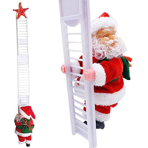 ZoneYan Santa Climbing Ladder, Santa Climbing Rope Ladder, Eléctrico de Escalera de Papá Noel, Papá Noel en la Escalera,para Ornamento Colgante de la Decoración del Hogar del Partido