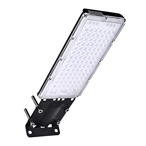 100W LED Farola Luz de calle,Blanco frío, Impermeable IP65,Luces de jardín,iluminación de noche para calle,patio,jardín etc