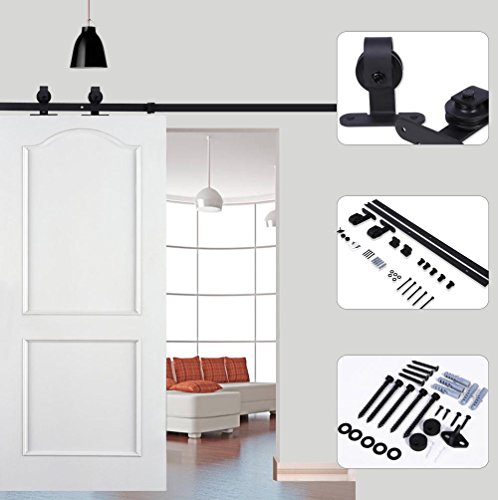 183 cm/200 cm deslizante Riel ruedas rodillos Hardware de la puerta, puerta corredera Door Hardware Kit, scivolante Barn Wood Closet Track Set