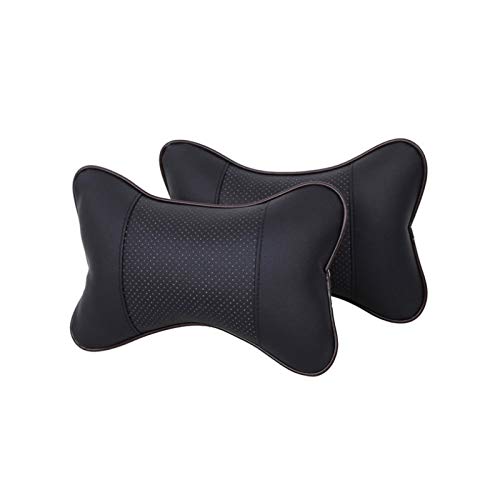 2 piezas de cuero de la PU mini coche universal Soporte apoyo for la cabeza del asiento de coche de cabeza y cuello amortiguador del resto del apoyo for la cabeza de respiración Almohada for cuello