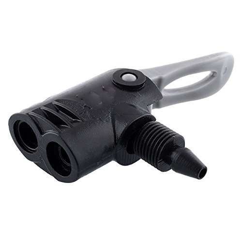 2pc bicicleta neumático tubo de repuesto bomba de pie doble cabeza adaptador de válvula pie manguera de repuesto, Black Valve Adaptor