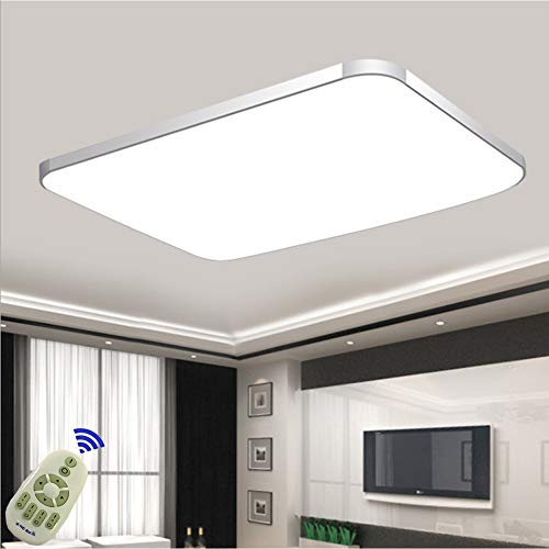 72W Plafon led de techo Regulable Plafon LED Techo Cuadrad Iluminación interior para Dormitorio Comedor Cocina Balcón Marco de Aluminio Plateado