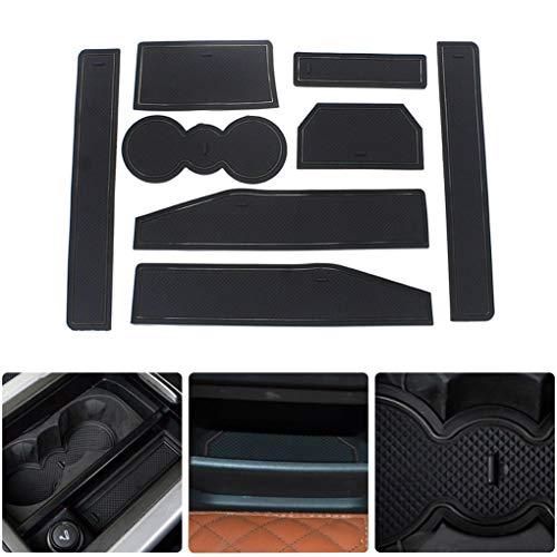 8X-SPEED para Evoque 2012-2018 (8 Piezas) Almohadilla de La Ranura de Puerta Cup Alfombrillas Interior Alfombrillas Antideslizantes Interior Puerta Seguridad Pad Negro