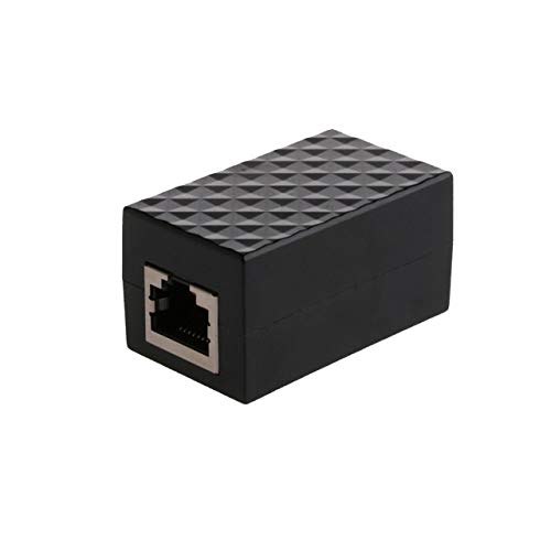 Adaptador LAN RJ45 Dispositivo de protección de Red Ethernet Protector contra sobretensiones Protector contra sobretensiones de aleación de Aluminio apantallado (Negro) ESjasnyfall