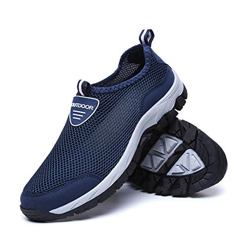 Aerlan Men's and Women's Sports Shoes,Zapatillas con Suela pisada,Zapatos de Senderismo Zapatos al Aire Libre Zapatos de Senderismo Transpirables Zapatos Deportivos Casuales para Hombre-Blue_45#