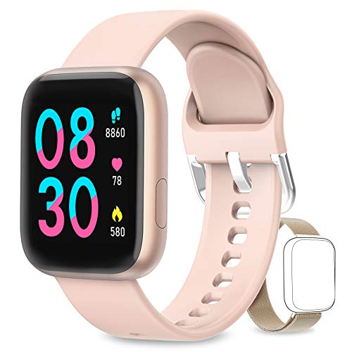 AIMIUVEI Smartwatch, Reloj Inteligente Mujer Hombre IP67 con Pulsómetro, 1.4 Inch Smartwatch Presión Arterial Monitor de Sueño GPS Podómetro Pulsera Actividad Inteligente Compatible con iOS y Android