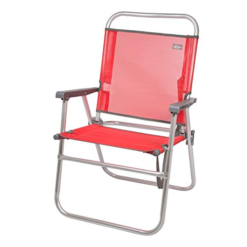 Aktive 53968 - Silla plegable fija aluminio 56 x 50 x 88 cm - rojo