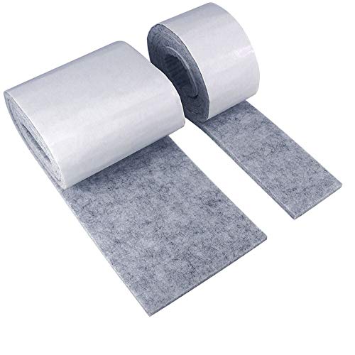 Almohadillas de fieltro para muebles-Cinta de fieltro 2 Rollos 100cm-Autoadhesivos Protectores de piso de fieltro DIY (grey)