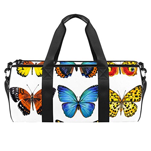 ASDFSD Nueve colores mariposas deporte bolsa de gimnasio para hombres/mujeres baile viaje fin de semana