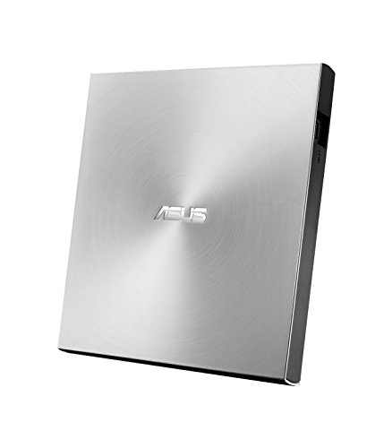 ASUS ZenDrive U9M SDRW-08U9M-U - Unidad de Disco óptico (8X, USB Tipo C + Tipo A, Compatible con Mac, 13.9 mm ultradelgada, compatibilidad con M-Disc, encriptación de Disco, E-Green, E-Media), Plata