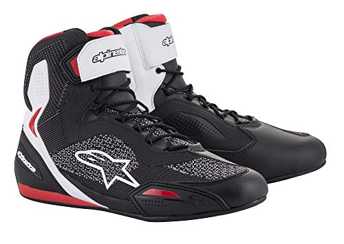 Botas de Moto Alpinestars Faster-3 Rideknit Shoes Black Gray Red Yellow Fluo, Negro, Gris y Amarillo Fluo 43 25103191315-43