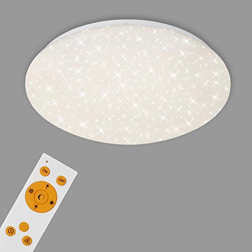 Briloner Leuchten - Luz de techo LED con control remoto, Lámpara de techo regulable, Control de temperatura de color, Blanco, 2200 lúmenes, 22 vatios, Diámetro 39 cm