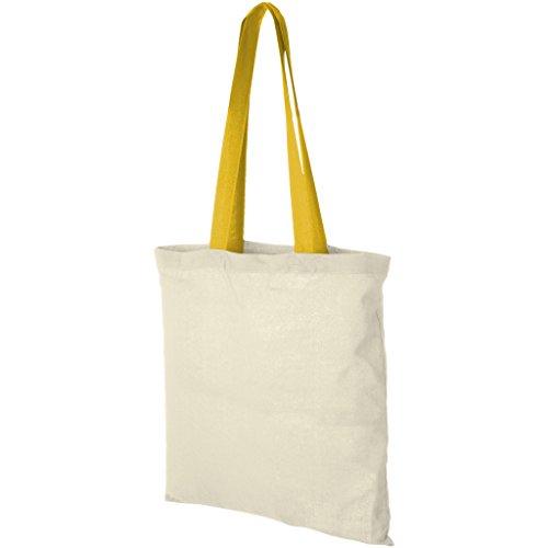 Bullet - Bolsa tote de algodón modelo Nevada (Paquete de 2) (38 x 42cm) (Natural/Amarillo)