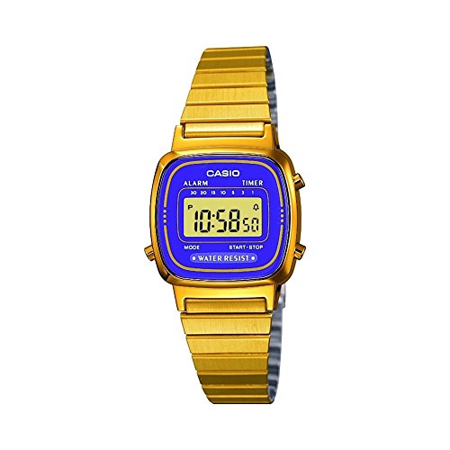 CASIO La670Wega-6Ef - Reloj de Mujer de Cuarzo, Correa de Acero Inoxidable Color Oro
