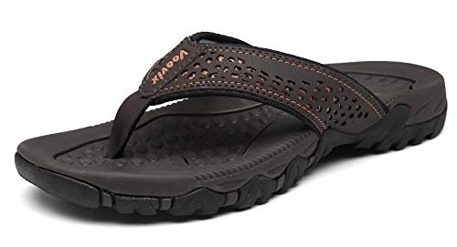 Chanclas Hombre Verano Zapatillas Flip Flops Sandal Zapatos de Playa y Piscina Marrón44