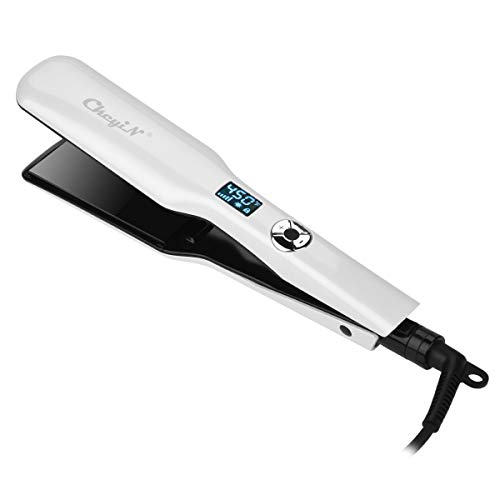 Ckeyin Plancha De Pelo Profesional, Plancha De Pelo, Placa Calefactora Más Ancha, Plancha De Pelo Con Pantalla Lcd, Herramienta De Peinado Ptc, Blanco