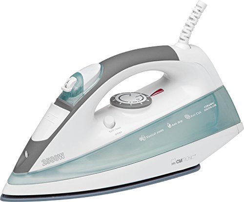 Clatronic DB 3329 Plancha de vapor, 2500 W, 0.32 litros, cerámica, Blanco