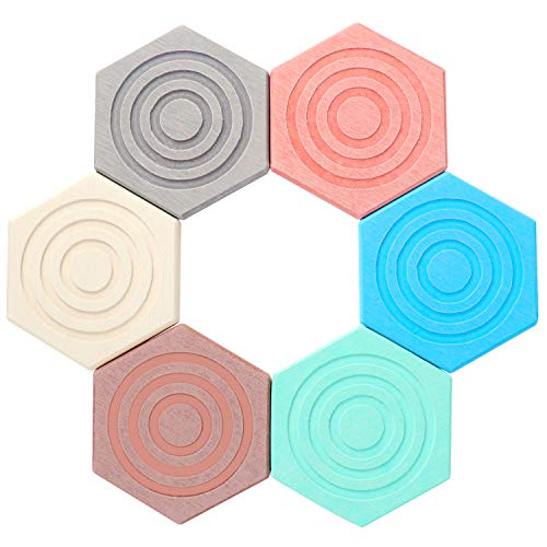 Coolty 6pcs Posavasos de Diatomita Absorbentes Hexagonal para Taza Botella de Cristal, Un Regalo para Amigos y Familiares