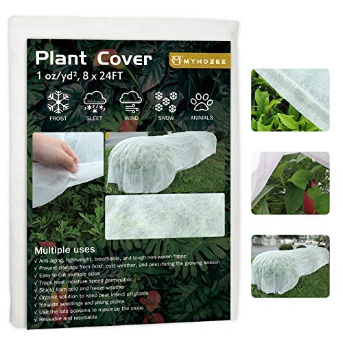 Cotwoco Protección de invierno para plantas, protección contra heladas, 100 x 80 cm, transpirable, resistente, lavable, reutilizable, 80 g/m², fuerte, con cordón